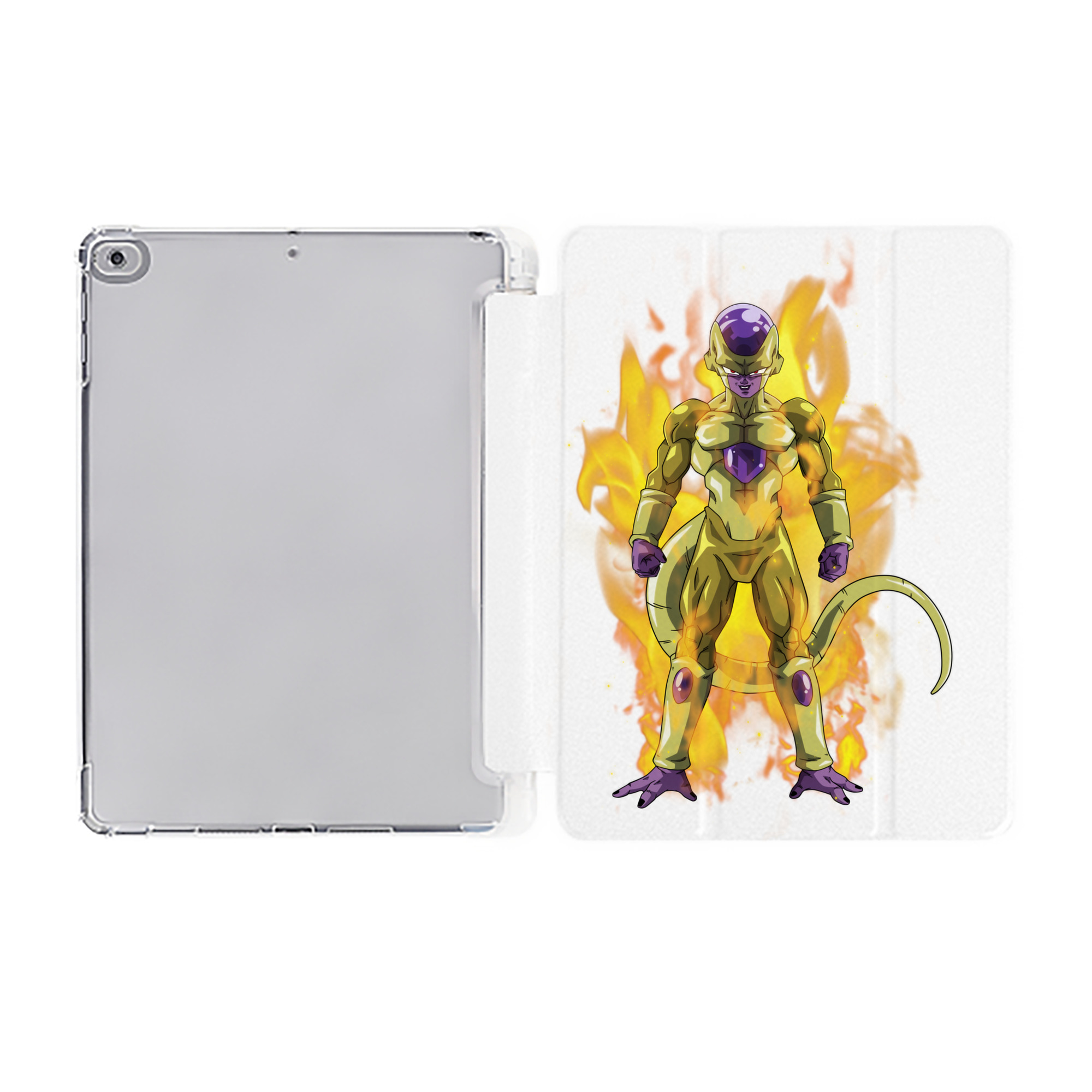 （画像用） ドラゴンボール フリーザ DRAGON BALL Frieza IPad ケース ペン収納付き 三つ折りスタンド PUレザー×シリコン 対応機種9.5/10.5/10.9インチ